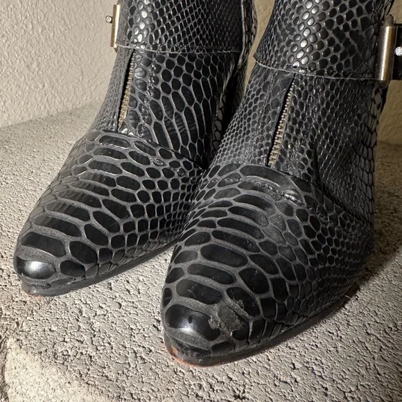 Freebird Joey Black Snakeskin Ankle Boots - Picture 8 of 8